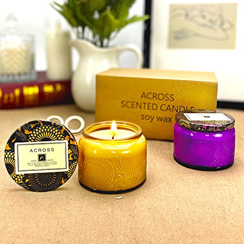 2 Pack Scented Candles Gift Set, Soy Wax Portable Travel Candles Women Mother Teacher Gift with Strongly Fragrance Essential Oils for Stress Relief Aromatherapy Bath Home Decor Christmas Birthday