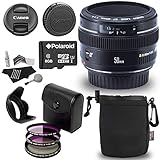 Canon EF 50mm f/1.4 USM Standard & Medium Telephoto Lens + 58mm 3 Piece Filter Kit Set (UV, CPL, FLD) + Ritz Gear Protective Pouch + Lens Cap Strap + 8GB Memory and Deluxe Polaroid Accessory Bundle