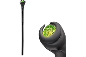 Flylife 51inch Deluxe Maleficent Staff with Green Light Orb, Wizard Scepter Magic Wand Halloween Prop (Green Light)