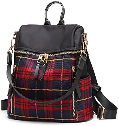 Buffalo Plaid Convertible backpack purse Amazing Buffalo Plaid Faux Leather Convertible Bag, Backpack  main image 3