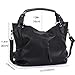 Handbags for Women WISHESGEM Large Capacity Ladies Hobo Purses Top Handle PU Leather Shoulder Bags Black