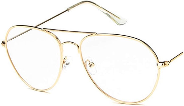 Doitsa Gafas De Vista Nina Vintage Montura Metalique Redonda Vasos De Lente Clara Mode Fashion Mignon Eyeglasses Metal Dorado Medium Amazon Es Hogar