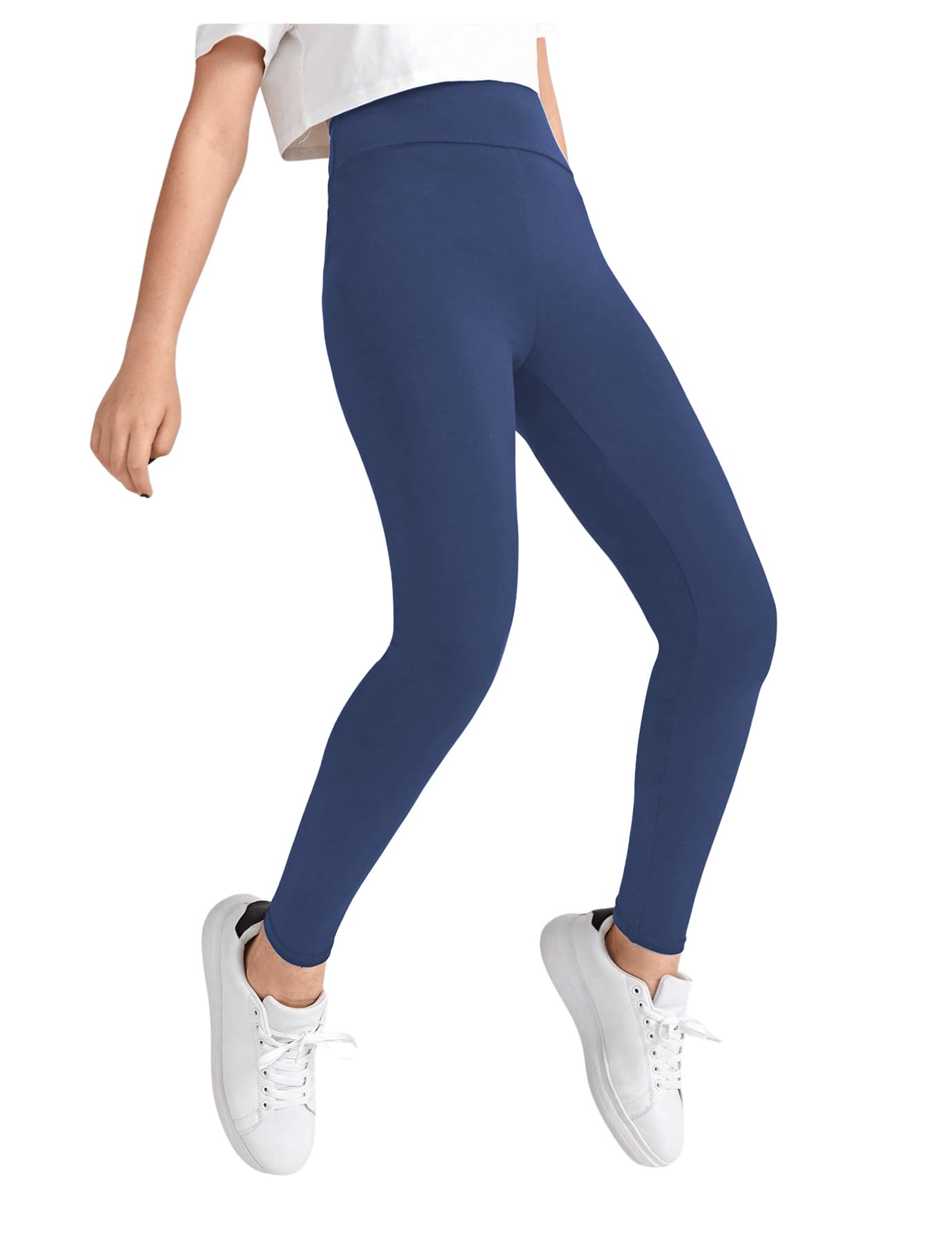 Photo 1 of Milumia Girl's Wideband Waist Leggings High Waisted Tights Workout Yoga Pants Dark Blue Teal 12-13 Years
