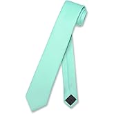 Vesuvio Napoli Men’s 2.5" Skinny Solid Color Neck Tie – Narrow Tie for Business, Weddings & Formal Events