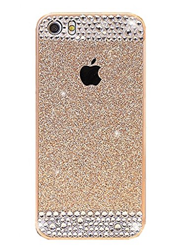 5S Case,Iphone 5 Case,TAIYANYUÂ® Gold Bling Rhinestone Diamond Crystal Glitter Bling Hard Case Cover Shell Phone Case for Iphone 5 5S with Soft Clean Cloth(Gold(hard case))