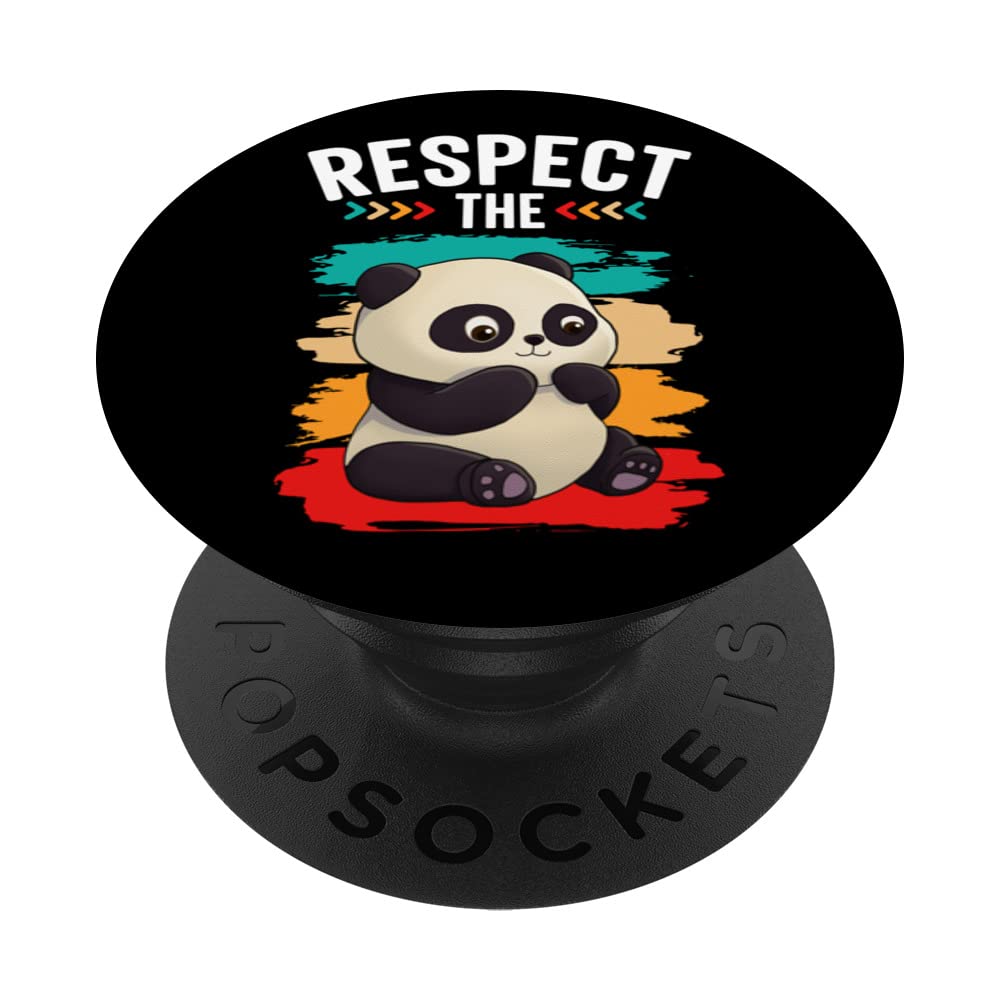 Respect The Panda I Panda Art I Kids Panda PopSockets Swappable PopGrip