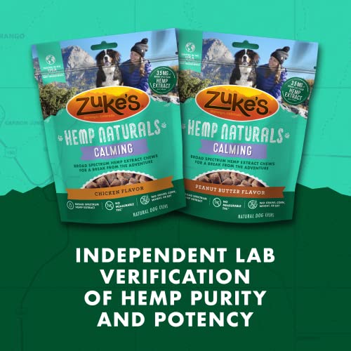 Zuke's Hemp Naturals Calming Natural Dog Chews, Peanut Butter 5 oz
