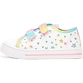 EUXTERPA Kids Toddler Sneakers Boys Girls Canvas Shoes Walking Sneaker with Easy Fasten Strap