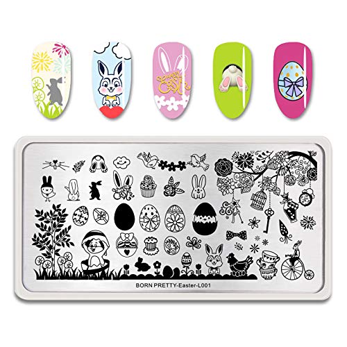 BORN PRETTY Nail Stamping Plate Rose Flower Nail Art Image Templates Animals Easter Series L001