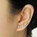 Silver Plated CZ Crystal Star Ear Vine Climbers Sweep up Ear Cuffs Hook Earrings 1 Pair