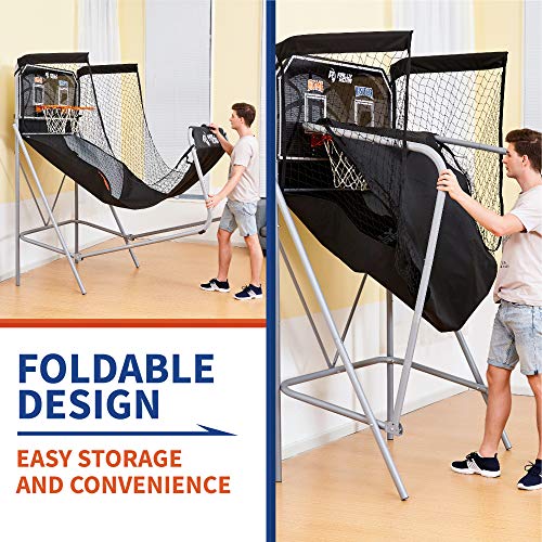 Shootout Basketball Arcade Game, Home Dual Shot with LED Lights and