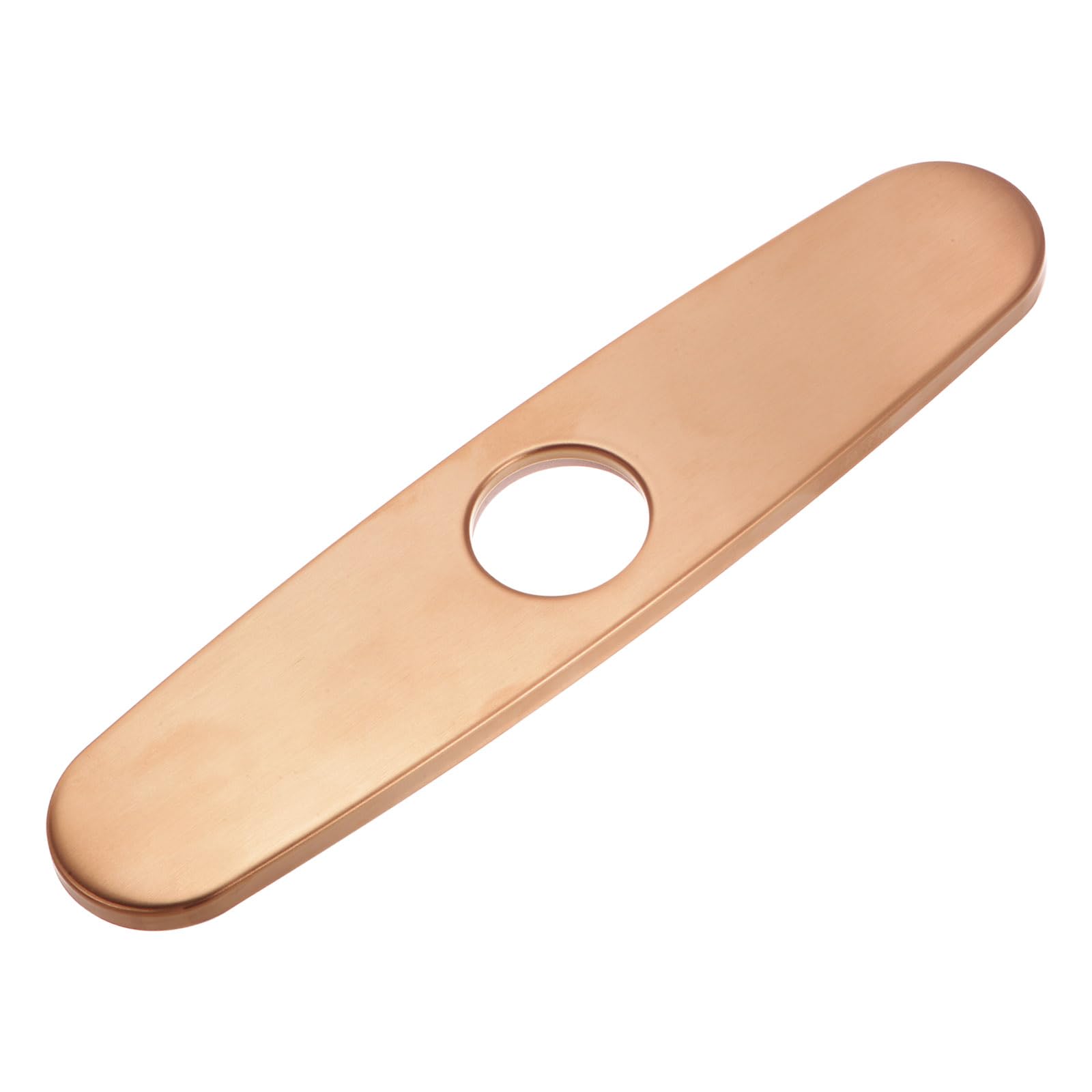 uxcell 10 Inch Hole Cover Deck Plate Escutcheon, Stainless Steel Sink Cover Plate for Bathroom or Kitchen Sink Faucet, Oval Rose Gold
