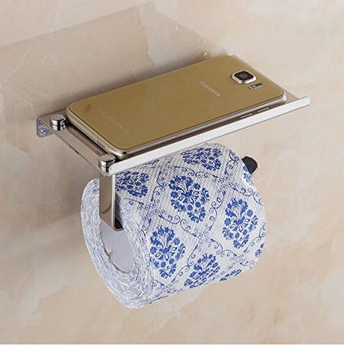 Avtion SUS 304 Stainless Steel Toilet Paper Holder Storage Bathroom Kitchen Paper Towel Dispenser Stick On Sticky Tissue Roll Hanger (Mode 2)
