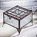 J Devlin Glass Art Box 354 Series Stained Glass Decorative Glass Box - Available in Sage Green or Pale Rose (Pale Rose)