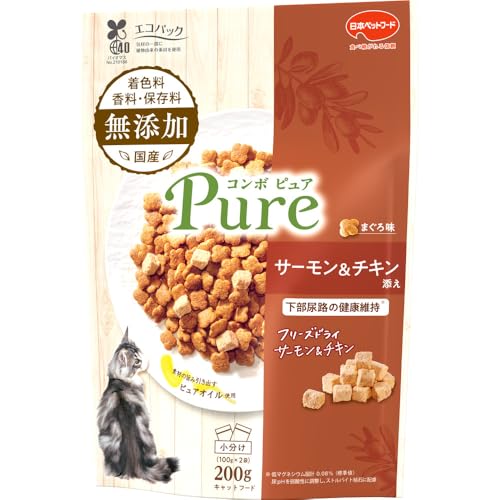 コンボ キャットフード ピュア まぐろ味・サーモン＆チキン添え 200ｇ 【国産】 【着色料・香料・保存料無添加】 【小分包装】商品画像