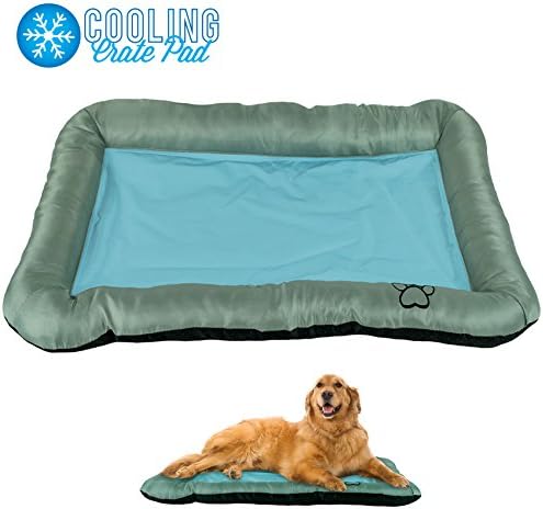 Pet Dog Self Cooling Crate Kennel Cage Cushion Pad Gel Bed Mat, 42" x 28" Light Blue and Gray
