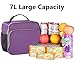 SEEHONOR Insulated Lunch Box Thermal Durable Reusable Lunch Bag Lunch Tote Bag Bento Bag Soft Bag for Women Office Work School Picnic Hiking Beach,Purple