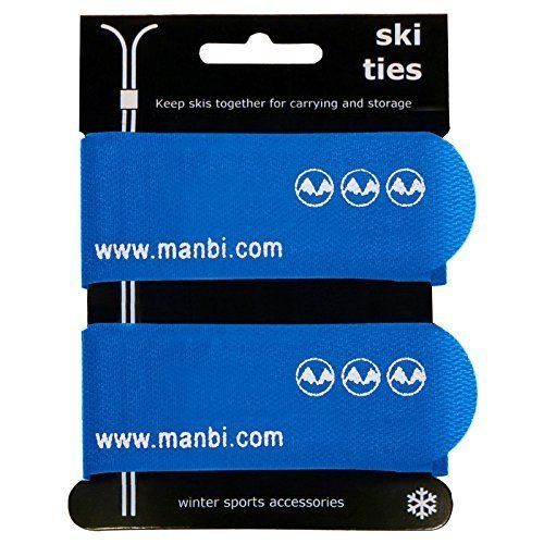 Manbi Pro Jumbo Pair Of Velcro Ski Ties Atomic K2 Head Cable Tidy Luggage Strap Bright Blue
