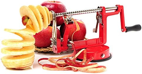 Premium Apple Slicer Corer and Peeler Potatoes Machine,Stainless Steel Blades With Suction Kitchen Appliance