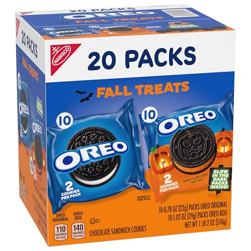 OREO BOO! FALL TREATS TRICK OR TREAT HALLOWEEN COOKIES VARIETY PACK, 20 SNACK PACKS (20 COOKIES PER PACK)