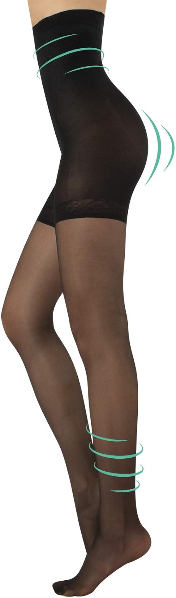HIGH WAIST SHAPER TIGHTS COMPRESSION 8 mm/Hg CONTROL BODY & LEG RELAXING SHAPING PANTYHOSE
