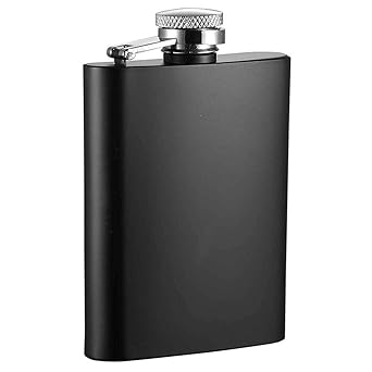 Iktu Premium 8 oz Black, Leakproof, Flask - Highest Food Grade (304) Stainless Steel - 235 ml Liquor Hip Flasks - (Matte Black, 8 Ounce)