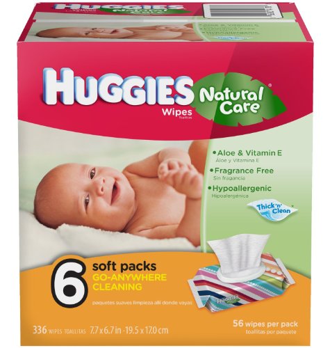 Huggies Natural Care Baby Wipes, 6 packs of 56 wipes (336 total count)