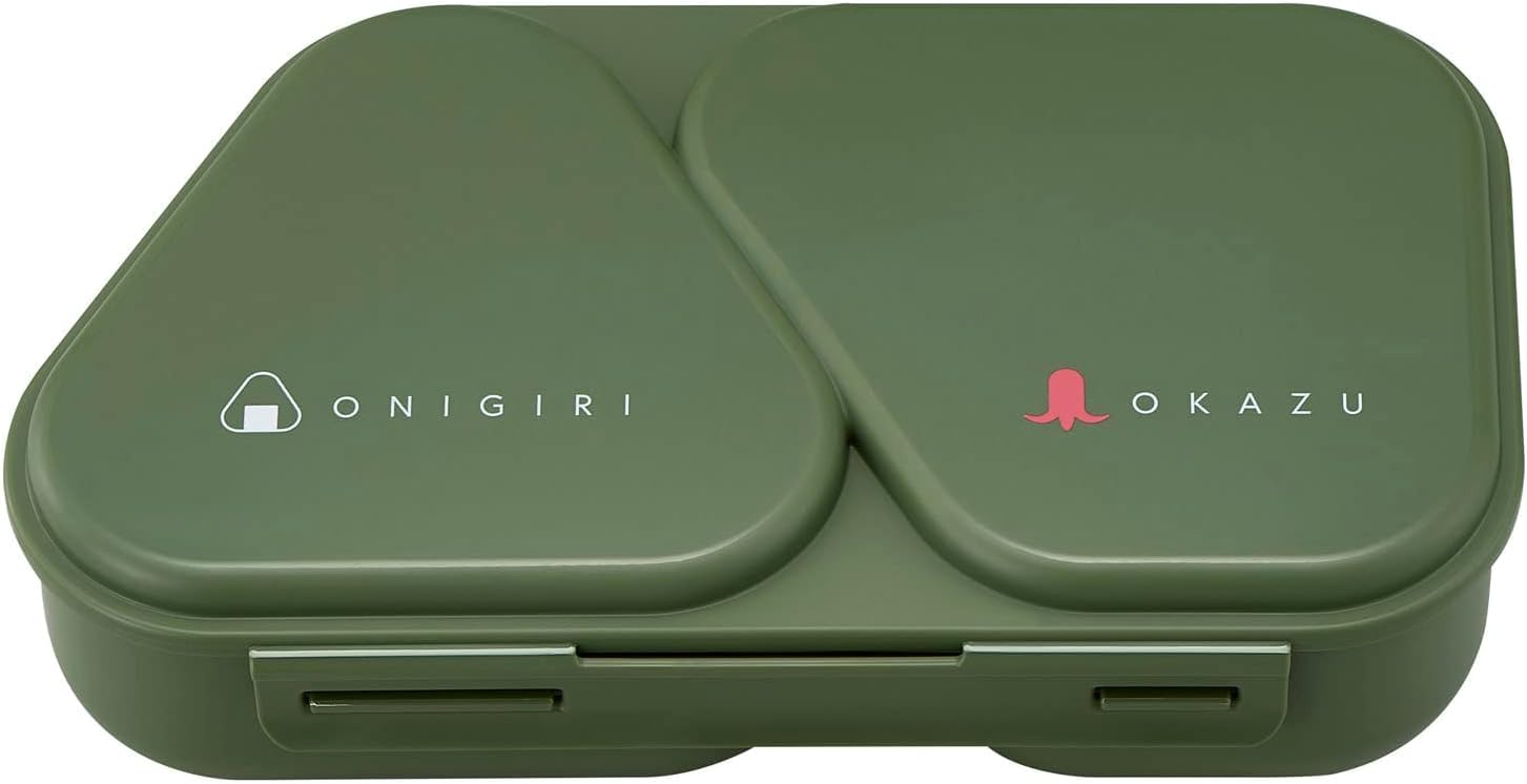 OSK(オーエスケー) おにぎりランチケース 弁当箱 カーキ 465ml 日本製 おにぎらず おかずも入る 電子レンジ対応 押し型付 シンプル おしゃれ 抗菌 時短 簡単 LS-15商品画像