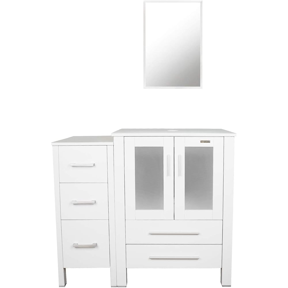28/mo Finance eclife 36" White Bathroom Vanity W/White Side