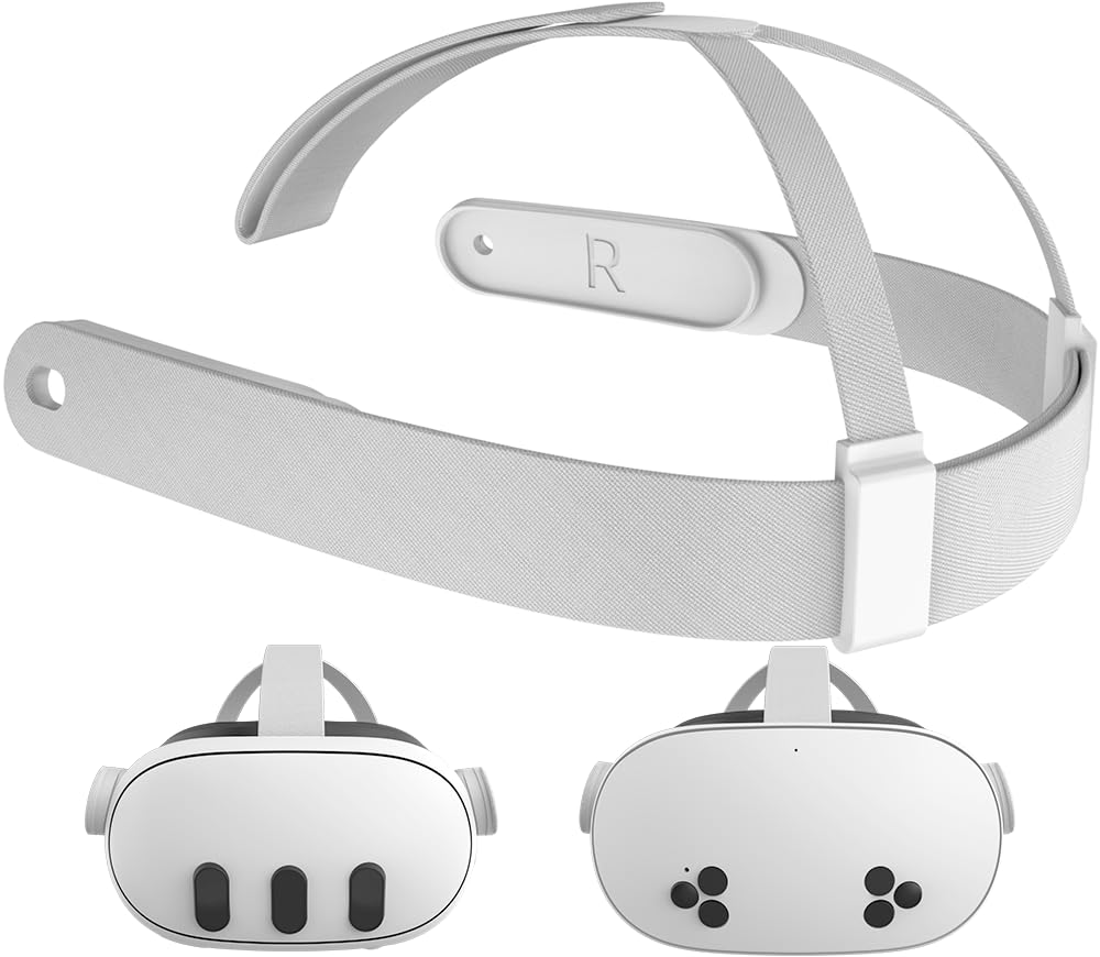 GeeyinTi for Oculus Quest 3/Quest 3S Head Strap, Original Adjustable Strap Replacement, Meta Quest 3/3S Headset Strap, Reduce Pressure, Breathable & Washable VR Accessories (Headstrap)