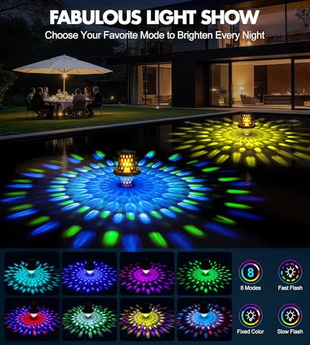 LuxBlue Floating Pool Light, Floating Pool Light Above Ground with Underwater Light Show, IP68 Waterproof LED Swimming Pools, Solar Pool Light for Spa, Bathtub, Garden