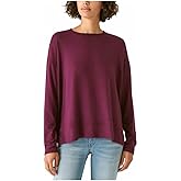 Lucky Brand Women's Ultra Soft Cloud Jersey Wrinkle Free Sweatshirt Top (US, Alpha, Small, Regular, Regular, Potent Purple)