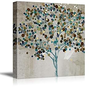 Wall26-Canvas Wall Art-Happy Tree-Giclee Painting Wall Bedroom Living House Decoration Home Art - 12x12 inches