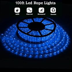 Buyagn Rope Lights Outdoor,100ft LED Rope Lights