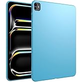 GUNPRIO Blue Case iPad Pro 13 Inch M4 (2024 Model: A2925/A2926/A3007, 7th Generation), Ultra Slim, Soft, Flexible TPU Skin Bumper Back Cover