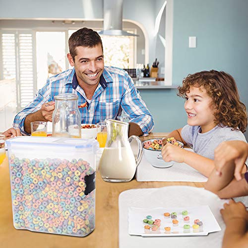 Homrealm Cereal Storage Container Airtight Food Storage Containers Upgraded Cereal dispenser,BPA Free Pantry Storage Containers for Cereal Rice Cookies Flour Sugar Coffee Pet food&More - Thumbnail 4