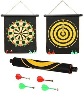 Gokich Magnetic Dart Board Game for Kids Double Side Board 12 Inches(4 Dart Free)