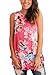 Dokotoo Womens Ladies Summer Sexy Party Floral Print Loose T Shirts Tank Tops Rose X-Large