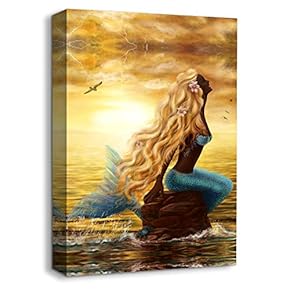 Elegant Mermaid Home Artwork for Living Room Bedroom