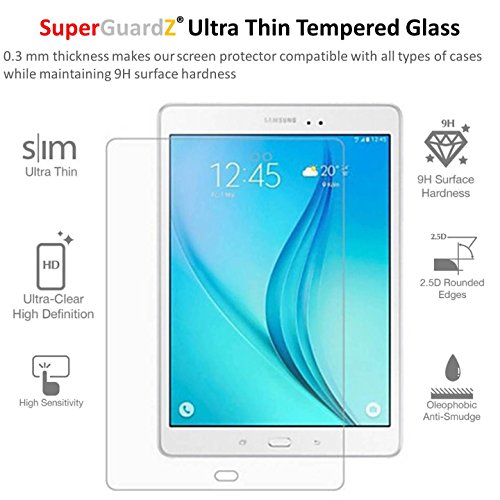 For Samsung Galaxy Tab S3 9.7 / Tab S2 9.7 - SuperGuardZ Tempered Glass Screen Protector [Lifetime Replacement], 9H, 0.3mm, 2.5D Round Edge, Anti-Scratch, Anti-Bubble
