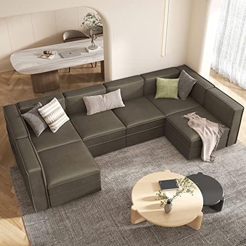 Nolany Modular Sectional Sofa Couch, U Shaped Couch with Storage Seats, Sectional Sofa with