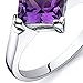 PEORA Amethyst Engagement Ring in Sterling Silver, Classic Designer Solitaire, Princess Cut, 7mm, 1.50 Carats, Comfort Fit, Sizes 5 to 9