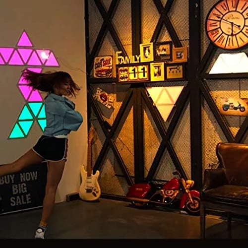 Wall lamp 208 Smart Ambient Light Board, Odd Light, Family Bar, KTV, Smart Light Panels, Triangle Combination, Stitchable, DIY Quantum Light,White,APP9PCS