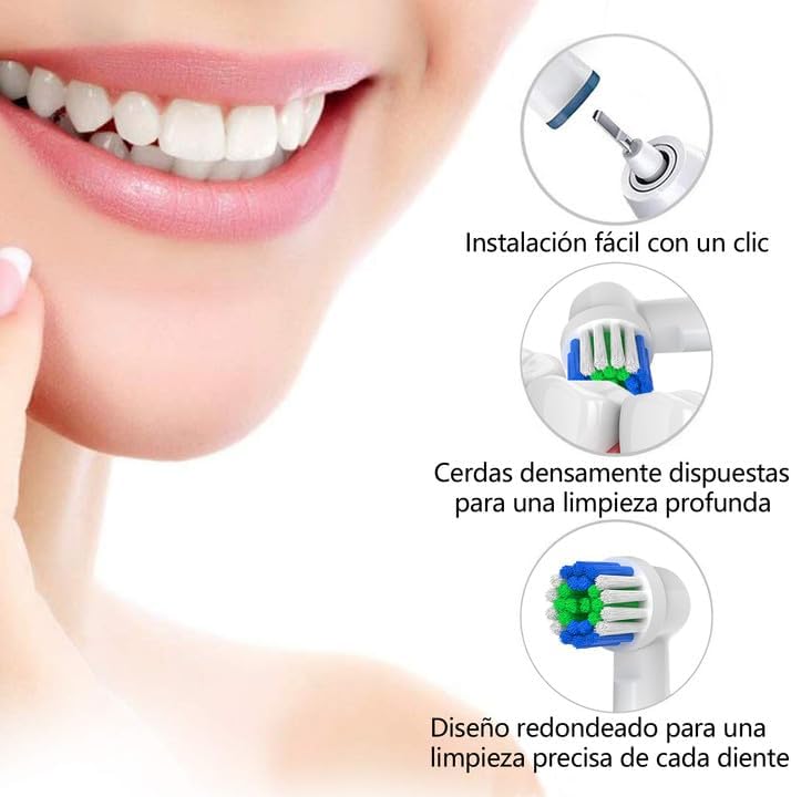 Recambios Cepillos Cabezas de Dientes Compatibles con Recambios Cepillos Oral B Braun, 20 Piezas Profesionales para Repuesto de Cabezas de Oral B Pro Series 1/3 — foto 3 de 6