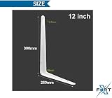 XFORT London Shelf Brackets White 12 x 10 inch 10 Pack Wall Mount view 6