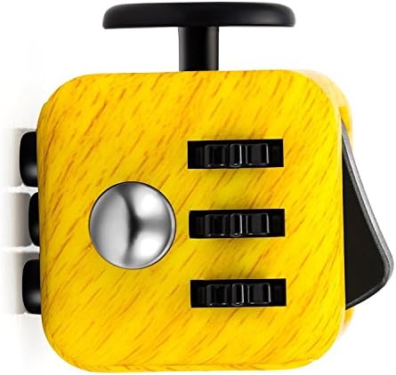 Fidget Cube Toy - Stress and Anxiety Reliever , Figit Cube Fidgit Toy Focusing Attention Toy for Children and Adults ADHD - Wood color