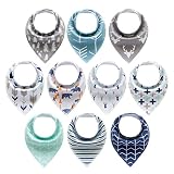 10-Pack Baby Bandana Drool Bibs for Drooling and Teething Boys Girls by MiiYoung