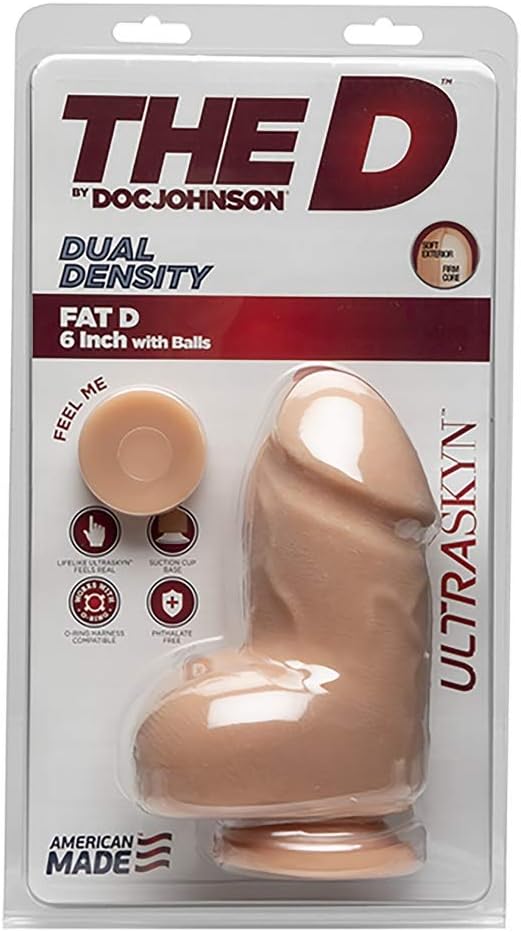 Doc Johnson Fat D 6 in w Balls Ultraskyn Dildos, 800 g, Skin-coloured - Image 3