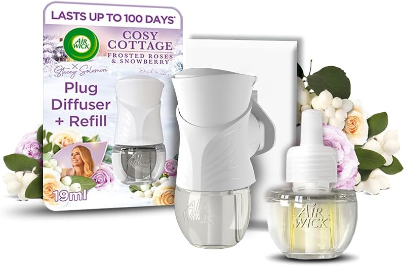 Air Wick Plug In Diffuser Kit Cosy Cottage Frosted Roses Snowberry 1 Device