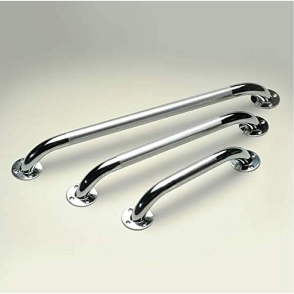 Homecraft Chrome-Plated Steel Grab Bar, Safety Rail and Mobility Aid for Bathroom for Elderly, Disabled and Handicapped Users, Indoor and Outdoor Attachment, 30.5 cm (12")